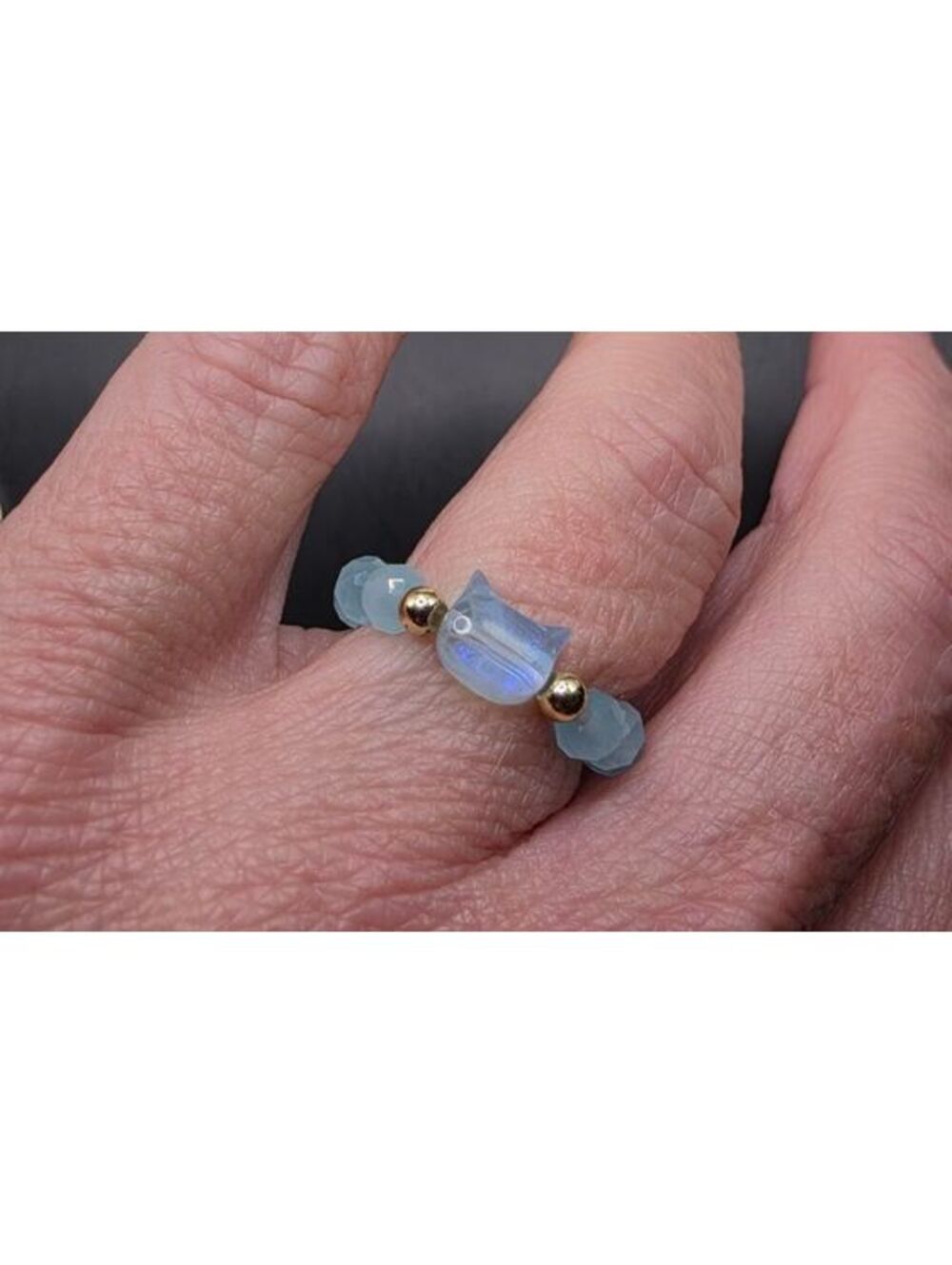 Cute Blue Cat Hello Kitty Rings Stretch